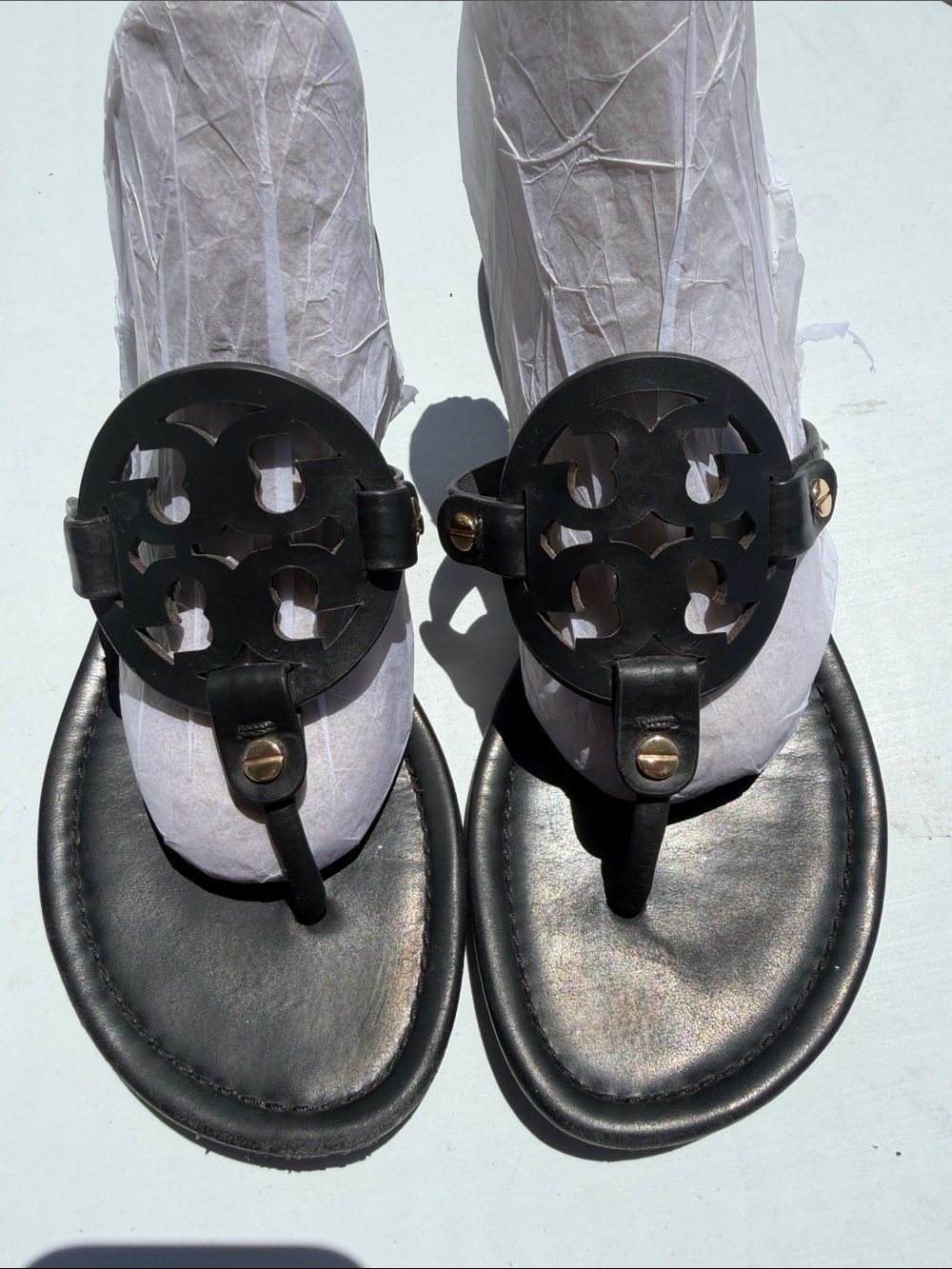 Tory Burch Miller Sandals In Black-Sz 8.5 - Picture 7 of 14